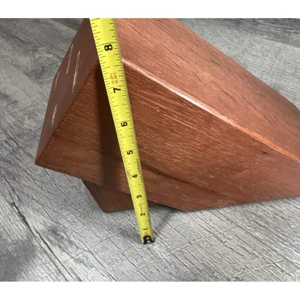 Cutco 5 Slot Knife Block Honey Oak Wood Heavy‎ with Side Scissor Holder USA Made